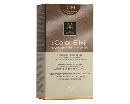 Apivita My Color Elixir No 10.81 Μόνιμη Βαφή Μαλλιών Κατάξανθο Περλέ Σαντρέ, 1 τεμάχιο  Apivita My Color Elixir No 10.81 Μόνιμη Βαφή Μαλλιών Κατάξανθο Περλέ Σαντρέ, 1 τεμάχιο