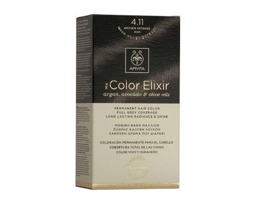 Apivita My Color Elixir No 4.11 Μόνιμη Βαφή Μαλλιών Καστανό έντονο σαντρέ 1 τεμάχιο  Apivita My Color Elixir No 4.11 Μόνιμη Βαφή Μαλλιών Καστανό έντονο σαντρέ 1 τεμάχιο