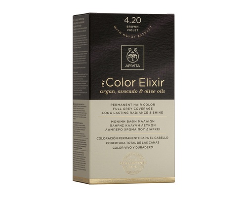 Apivita My Color Elixir No 4.20 Μόνιμη Βαφή Μαλλιών Καστανό βιολετί 1 τεμάχιο Apivita My Color Elixir No 4.20 Μόνιμη Βαφή Μαλλιών Καστανό βιολετί 1 τεμάχιο