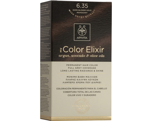 Apivita My Color Elixir No 6.35 Μόνιμη Βαφή Μαλλιών Ξανθό Σκούρο Μελί Μαονί , 1 τεμάχιο Apivita My Color Elixir No 6.35 Μόνιμη Βαφή Μαλλιών Ξανθό Σκούρο Μελί Μαονί , 1 τεμάχιο