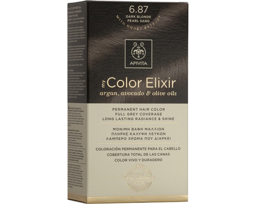 Apivita My Color Elixir No 6.87 Μόνιμη Βαφή Μαλλιών Ξανθό Σκούρο Περλέ Μπεζ, 1 τεμάχιο Apivita My Color Elixir No 6.87 Μόνιμη Βαφή Μαλλιών Ξανθό Σκούρο Περλέ Μπεζ, 1 τεμάχιο
