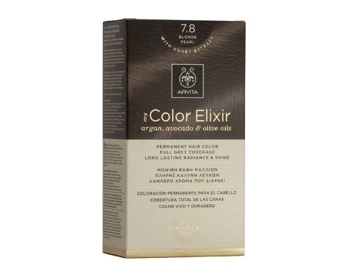 Apivita My Color Elixir No 7.8 Μόνιμη Βαφή Μαλλιών Ξανθό Περλέ, 1 τεμάχιο  Apivita My Color Elixir No 7.8 Μόνιμη Βαφή Μαλλιών Ξανθό Περλέ, 1 τεμάχιο