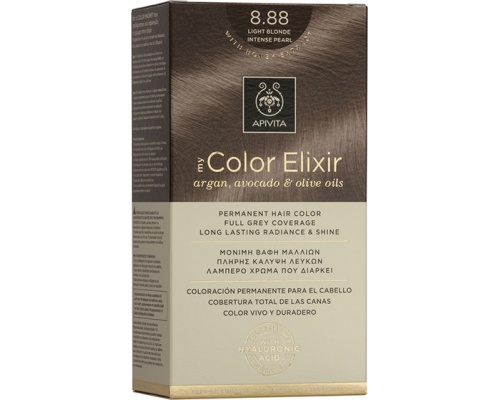 Apivita My Color Elixir No 8.88 Μόνιμη Βαφή Μαλλιών Ξανθό Πολύ Ανοιχτό Έντονο Περλέ, 1 τεμάχιο Apivita My Color Elixir No 8.88 Μόνιμη Βαφή Μαλλιών Ξανθό Πολύ Ανοιχτό Έντονο Περλέ, 1 τεμάχιο