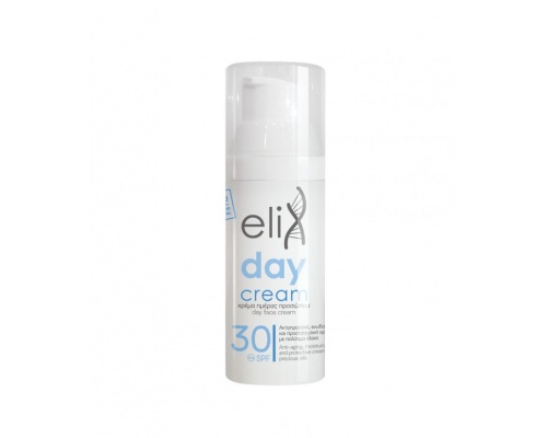 Genomed Elix Day Cream SPF 30 Αντιγηραντική, ενυδατική κρέμα ημέρας για το πρόσωπο, το λαιμό και το ντεκολτέ, με δείκτη προστασίας, από τη UVA & UVB ακτινοβολία, 50ml