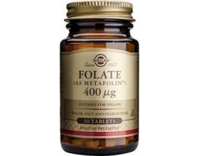  Solgar Folate 400μg (as Metafolin)Συμπλήρωμα Διατροφής με Φολικό Οξύ, 50 tabs  
