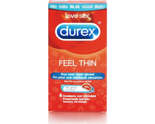 Durex Feel thin λεπτά προφυλακτικά για καλύτερη αίσθηση 6 τεμάχια  Durex Feel thin λεπτά προφυλακτικά για καλύτερη αίσθηση 6 τεμάχια