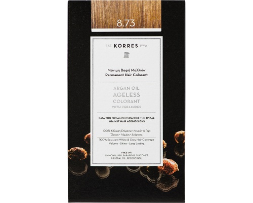 Korres Argan 8.73 Χρυσή Καραμέλα Μόνιμη Βαφή Μαλλιών, 50ml Korres Argan 8.73 Χρυσή Καραμέλα Μόνιμη Βαφή Μαλλιών, 50ml