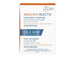 Ducray Anacaps Reactiv, Συμπλήρωμα Διατροφής για Μαλλιά και Νύχια 30Caps 