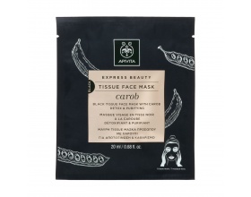 Apivita Express Beauty Tissue Face Mask Carob Μάσκα Προσώπου Για Αποτοξίνωση - Καθαρισμό 20ml 