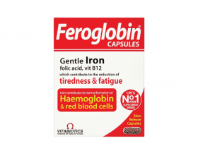Vitabiotics Feroglobin Slow Release Συμπλήρωμα Σιδήρου Βραδείας Αποδέσμευσης, συμβάλλει στην Παραγωγή Ενέργειας, στο Σχηματισμό της Αιμοσφαιρίνης & των Ερυθρών Αιμοσφαιρίων, 30 caps Vitabiotics Feroglobin Slow Release Συμπλήρωμα Σιδήρου Βραδείας Αποδέσμευσης, συμβάλλει στην Παραγωγή Ενέργειας, στο Σχηματισμό της Αιμοσφαιρίνης & των Ερυθρών Αιμοσφαιρίων, 30 caps