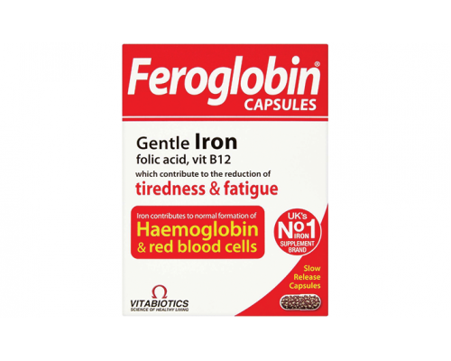 Vitabiotics Feroglobin Slow Release Συμπλήρωμα Σιδήρου Βραδείας Αποδέσμευσης,  συμβάλλει στην Παραγωγή Ενέργειας, στο Σχηματισμό της Αιμοσφαιρίνης & των Ερυθρών Αιμοσφαιρίων, 30 caps  Vitabiotics Feroglobin Slow Release Συμπλήρωμα Σιδήρου Βραδείας Αποδέσμευσης,  συμβάλλει στην Παραγωγή Ενέργειας, στο Σχηματισμό της Αιμοσφαιρίνης & των Ερυθρών Αιμοσφαιρίων, 30 caps