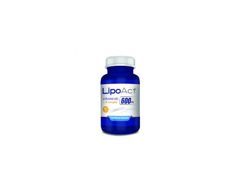 Lipoact Alpha Lipic Acid 600mg + B-complex, Ισχυρό αντιοξειδωτικό, 60caps