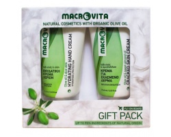 Macrovita GIFT PACK Eνυδατική κρεμα χεριών και  Κρέμα για σκασμένο δέρμα με λάδι ελιάς και αμυγδαλέλαιο 60ml + 60ml  Macrovita GIFT PACK Eνυδατική κρεμα χεριών και  Κρέμα για σκασμένο δέρμα με λάδι ελιάς και αμυγδαλέλαιο 60ml + 60ml