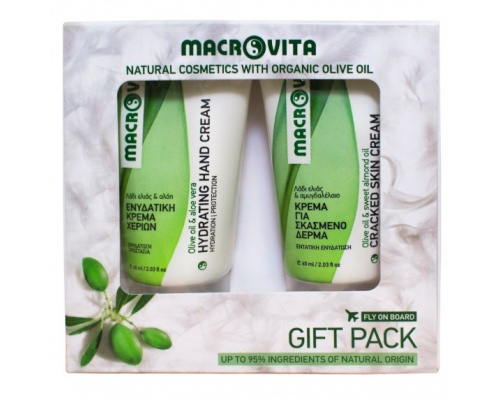 Macrovita GIFT PACK Eνυδατική κρεμα χεριών και  Κρέμα για σκασμένο δέρμα με λάδι ελιάς και αμυγδαλέλαιο 60ml + 60ml  Macrovita GIFT PACK Eνυδατική κρεμα χεριών και  Κρέμα για σκασμένο δέρμα με λάδι ελιάς και αμυγδαλέλαιο 60ml + 60ml