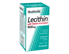 Health Aid Lecithin 1000mg with Vitamin E & CoQ10 Συμπλήρωμα Διατροφής με Λεκιθίνη για Λιπόλυση και Αύξηση Ενέργειας, 30 δισκία  Health Aid Lecithin 1000mg with Vitamin E & CoQ10 Συμπλήρωμα Διατροφής με Λεκιθίνη για Λιπόλυση και Αύξηση Ενέργειας, 30 δισκία