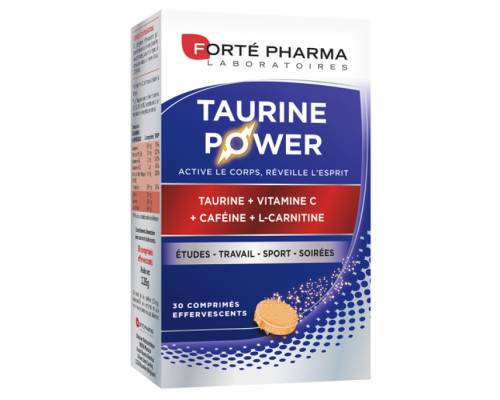 Forte Pharma ENERGIE TAURINE POWER Συμπλήρωμα διατροφής με Δυναμωτική Δράση για Σώμα και Μυαλό, 30eff.tabs