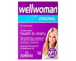 Vitabiotics Wellwoman Original Ενισχύει το ανοσοποιητικό, βελτιώνει την υγεία του δέρματος και βοηθάει στη ρύθμιση των ορμονών και του εμμηνορροϊκού κύκλου, 30caps Vitabiotics Wellwoman Original Ενισχύει το ανοσοποιητικό, βελτιώνει την υγεία του δέρματος και βοηθάει στη ρύθμιση των ορμονών και του εμμηνορροϊκού κύκλου, 30caps