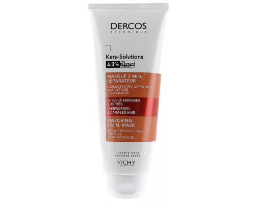 Vichy DERCOS Kera Solutions 4.0% Keratin Masque Μάσκα Μαλλιών για ταλαιπωρημένες άκρες γέμισμα με υαλουρονικό οξύ & βιταμίνη Β5 200ml  Vichy DERCOS Kera Solutions 4.0% Keratin Masque Μάσκα Μαλλιών για ταλαιπωρημένες άκρες γέμισμα με υαλουρονικό οξύ & βιταμίνη Β5 200ml
