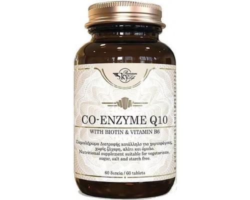 Sky Premium Life Co Enzyme Q10 with Biotin & Vitamin B6 Συμπλήρωμα διατροφής υψηλής ποιότητας που περιέχει το Συνένζυμο CoQ10, βιταμίνη Β6 και Βιοτίνη  60 ταμπλέτες   Sky Premium Life Co Enzyme Q10 with Biotin & Vitamin B6 Συμπλήρωμα διατροφής υψηλής ποιότητας που περιέχει το Συνένζυμο CoQ10, βιταμίνη Β6 και Βιοτίνη  60 ταμπλέτες