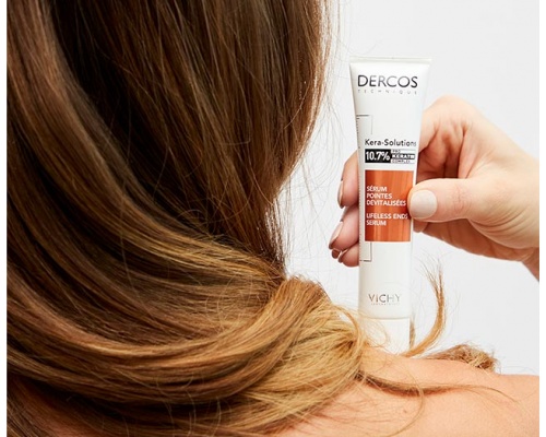 Vichy DERCOS Kera Solutions 10.7% Keratin Serum Μαλλιών για ταλαιπωρημένες άκρες γέμισμα με υαλουρονικό οξύ 40 ml 