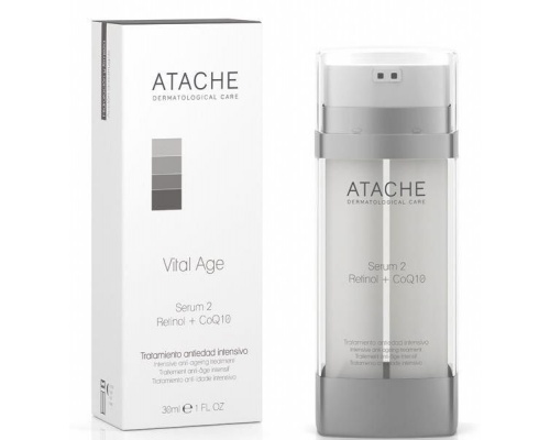 ATACHE Retinol Serum 2 Anti-Aging Complex Retinol+CoQ10 Μειώνει τις ρυτίδες και τις λεπτές γραμμές και ελαχιστοποιεί την τραχύτητα του δέρματος 30ml  ATACHE Retinol Serum 2 Anti-Aging Complex Retinol+CoQ10 Μειώνει τις ρυτίδες και τις λεπτές γραμμές και ελαχιστοποιεί την τραχύτητα του δέρματος 30ml