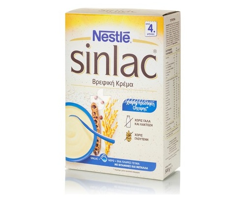 Nestle Sinlac, Βρεφική κρέμα για την υποστήριξη της φυσικής άμυνας του οργανισμού του μωρού σας από 4 μηνών 500g