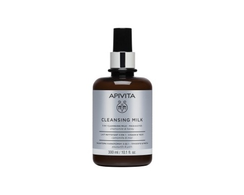 Apivita Cleansing Milk Απαλό γαλάκτωμα με χαμομήλι και μέλι, που καθαρίζει αποτελεσματικά, απομακρύνει μακιγιάζ και ρύπους από πρόσωπο και μάτια  300ml   Apivita Cleansing Milk Απαλό γαλάκτωμα με χαμομήλι και μέλι, που καθαρίζει αποτελεσματικά, απομακρύνει μακιγιάζ και ρύπους από πρόσωπο και μάτια  300ml