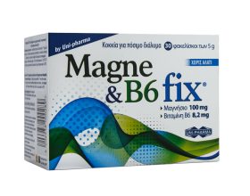 Uni-pharma Magne & B6 fix Συμπλήρωμα Διατροφής με Μαγνήσιο & Βιταμίνη B6, 30 φακελίσκοι των 5g 