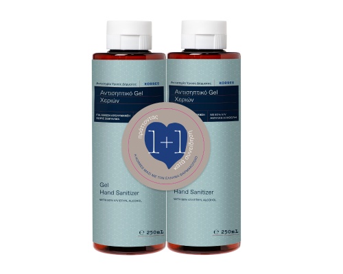 Korres Gel Hand Sanitizer Αντισηπτικό Gel Χεριών για Άμεση απολύμανση 250ml + 250ml  Korres Gel Hand Sanitizer Αντισηπτικό Gel Χεριών για Άμεση απολύμανση 250ml + 250ml