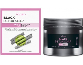 Vican Wise Beauty for Women Black Detox Soap Σαπούνι για Βαθύ Καθαρισμό της Επιδερμίδας,125ml