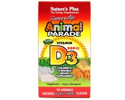 NATURE'S PLUS Animal Parade  Vitamin D3 500iu μασώμενο ζωάκι παρέχει βιταμίνης D3 90 μασώμενα ζωάκια  NATURE'S PLUS Animal Parade  Vitamin D3 500iu μασώμενο ζωάκι παρέχει βιταμίνης D3 90 μασώμενα ζωάκια