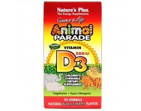 NATURE'S PLUS Animal Parade  Vitamin D3 500iu μασώμενο ζωάκι παρέχει βιταμίνης D3 90 μασώμενα ζωάκια 