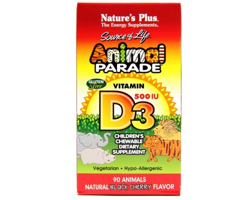NATURE'S PLUS Animal Parade  Vitamin D3 500iu μασώμενο ζωάκι παρέχει βιταμίνης D3 90 μασώμενα ζωάκια  NATURE'S PLUS Animal Parade  Vitamin D3 500iu μασώμενο ζωάκι παρέχει βιταμίνης D3 90 μασώμενα ζωάκια