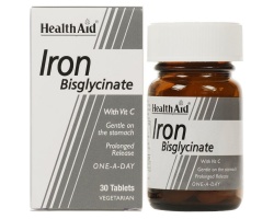 Health Aid IRΟΝ Bisglycinate with Vit C,Βοηθάει στην μεταφορά θρεπτικών συστατικών στον οργανισμό, προσδίδοντας δύναμη, ζωτικότητα και ενέργεια  30 ταμπλέτες Health Aid IRΟΝ Bisglycinate with Vit C,Βοηθάει στην μεταφορά θρεπτικών συστατικών στον οργανισμό, προσδίδοντας δύναμη, ζωτικότητα και ενέργεια  30 ταμπλέτες
