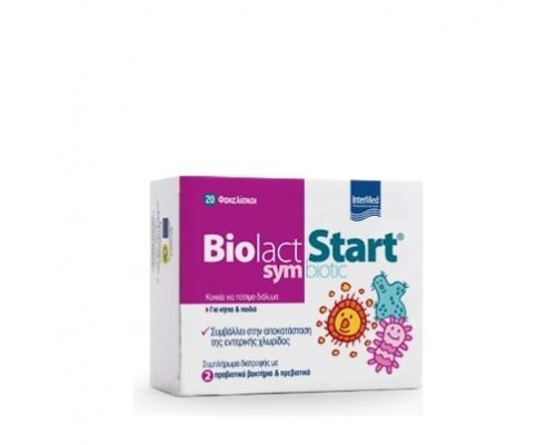 Intermed Biolact Start Symbiotic Προβιοτικά σε sticks για νήπια & παιδιά συμβάλλει στην αποκατάσταση της εντερικής χλωρίδας 20 Φακελίσκοι  Intermed Biolact Start Symbiotic Προβιοτικά σε sticks για νήπια & παιδιά συμβάλλει στην αποκατάσταση της εντερικής χλωρίδας 20 Φακελίσκοι