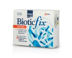 Intermed Biotic Fix Symbiotic Συμπλήρωμα διατροφής εξισορροπεί την μικροβιακή χλωρίδα του εντέρου και του κόλπου μετά τη λήψη αντιβιοτικών αγωγών  20sticks  Intermed Biotic Fix Symbiotic Συμπλήρωμα διατροφής εξισορροπεί την μικροβιακή χλωρίδα του εντέρου και του κόλπου μετά τη λήψη αντιβιοτικών αγωγών  20sticks