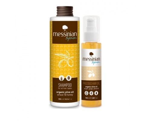 Messinian Spa Precious Hair Oil  Λάδι για τα μαλλιά 100ml & ΔΩΡΟ Shampoo For All Hair Types Σαμπουάν καθημερινής χρήσης κατάλληλο για όλους τους τύπους μαλλιών 300ml  Messinian Spa Precious Hair Oil  Λάδι για τα μαλλιά 100ml & ΔΩΡΟ Shampoo For All Hair Types Σαμπουάν καθημερινής χρήσης κατάλληλο για όλους τους τύπους μαλλιών 300ml