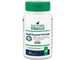 Doctor's Formulas Multi Enzyme Formula Συμπλήρωμα διατροφής που περιέχει μείγμα πεπτικών ενζύμων που διευκολύνουν την πέψη των πρωτεϊνών, 30caps 