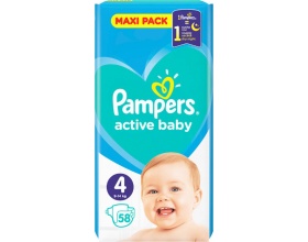 Pampers Πάνες Active Baby Μέγεθος 4 Maxi 9-14Kg, 58 Πάνες.