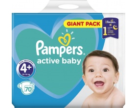 Πανες Pampers Active Baby Giant Pack, Νο4+ 10-15kg, 70 τεμ.