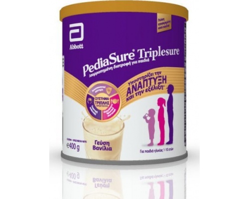 Abbott Pediasure Triplesure Συμπλήρωμα Διατροφής σε μορφή Γάλακτος για παιδιά 1-10 ετών με Γεύση Βανίλια, 400gr 
