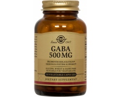 SOLGAR GABA 500mg Συμπλήρωμα διατροφής αμινοξύ Βοηθάει στην αϋπνία,Έχει αντισπασμωδικές & αντιυπερτασικές ιδιότητες, 50 κάψουλες 