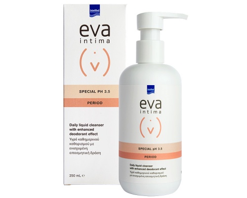 InterMed eva intima Special ph 3.5 (PERIOD) Καθαρισμός Ευαίσθητης Περιοχής με ενισχυμένη αποσμητική δράση 250ml  InterMed eva intima Special ph 3.5 (PERIOD) Καθαρισμός Ευαίσθητης Περιοχής με ενισχυμένη αποσμητική δράση 250ml