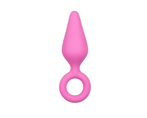 EasyToys Pointy Pink Butt Plug With Pull Ring  Πρωκτική Σφήνα χρώμα ρόζ 1 τεμάχιο 