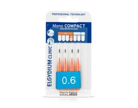 ELGYDIUM Clinic Mono Compact 0.6 Μεσοδόντια βουρτσάκια χρώμα Πορτοκαλί 4τεμ.  