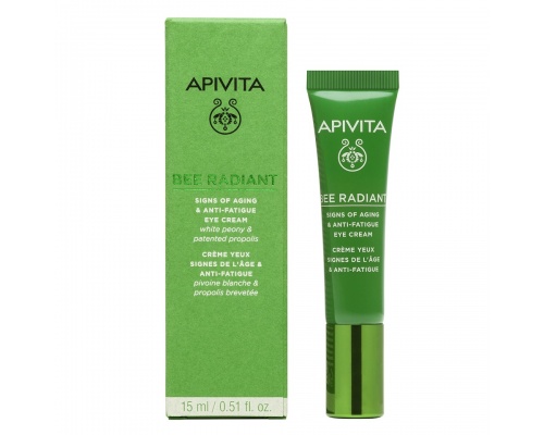 Apivita Bee Radiant Κρέμα Ματιών για σημάδια γήρανσης & ξεκούραστη όψη με λευκή παιώνια & πρόπολη 15 ml Apivita Bee Radiant Κρέμα Ματιών για σημάδια γήρανσης & ξεκούραστη όψη με λευκή παιώνια & πρόπολη 15 ml