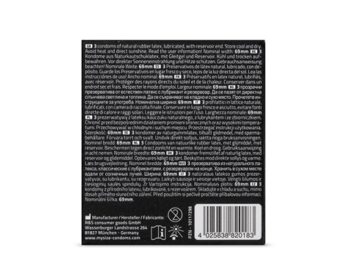 MY SIZE Προφυλακτικά με Πλάτος 69 mm, 3 τμχ MY SIZE Προφυλακτικά με Πλάτος 69 mm, 3 τμχ