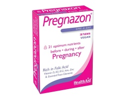 Health Aid Pregnazon Συμπλήρωμα διατροφής για όλα τα στάδια της εγκυμοσύνης 30 ταμπλέτες  Health Aid Pregnazon Συμπλήρωμα διατροφής για όλα τα στάδια της εγκυμοσύνης 30 ταμπλέτες