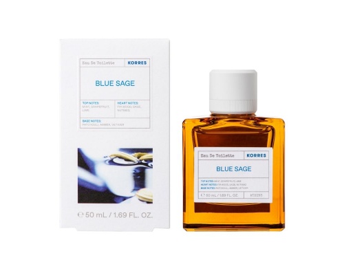 KORRES Blue Sage Eau De Toilette Άρωμα Με αρωματικές νότες από μέντα, patchouli και φασκόμηλο 50ml 