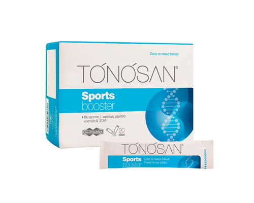 Uni-Pharma Tonosan Sports Booster Συμπλήρωμα Διατροφής για Υψηλές Απαιτήσεις & Καταπόνηση του Σώματος, 20 φακελίσκοι  Uni-Pharma Tonosan Sports Booster Συμπλήρωμα Διατροφής για Υψηλές Απαιτήσεις & Καταπόνηση του Σώματος, 20 φακελίσκοι